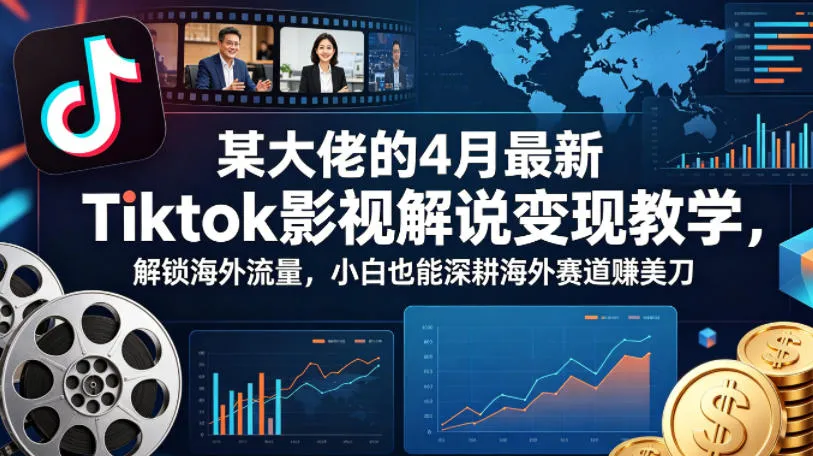 某大佬的4月最新Tiktok影视解说变现教学，解锁海外流量，小白也能深耕海外赛道賺美刀_就是爱分享