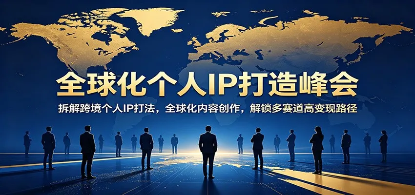全球化个人IP打造峰会：拆解跨境个人IP打法，全球化内容创作，解锁多赛道高变现路径_就是爱分享