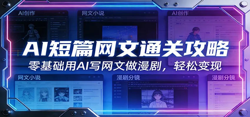 AI短篇网文通关攻略：零基础用AI写网文做漫剧，轻松变现_就是爱分享