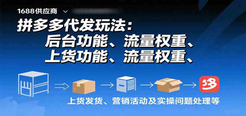 拼多多代发玩法：后台功能、流量权重、上货发货、营销活动及实操问题处理等_就是爱分享