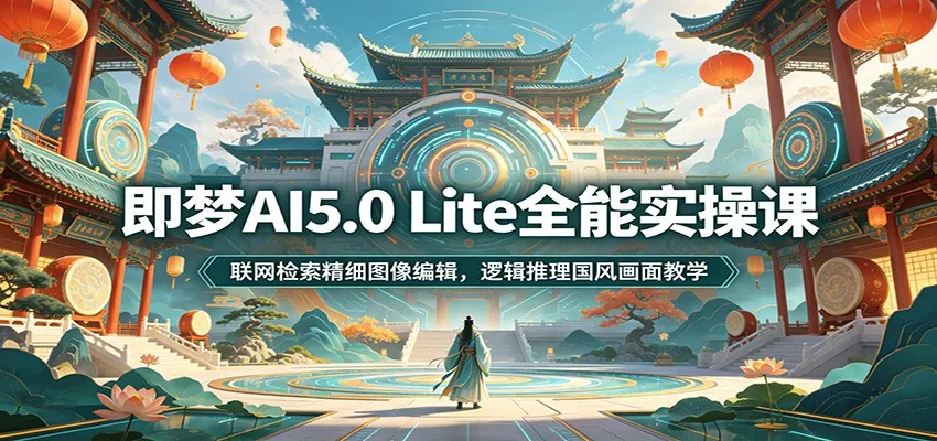 即梦AI5.0 Lite全能实操课：联网检索精细图像编辑，逻辑推理国风画面教学_一起云网创
