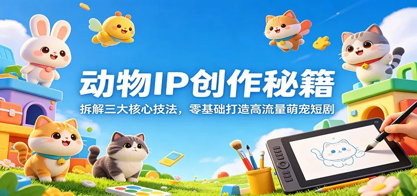 动物IP创作秘籍：拆解三大核心技法，零基础打造高流量萌宠短剧_就是爱分享
