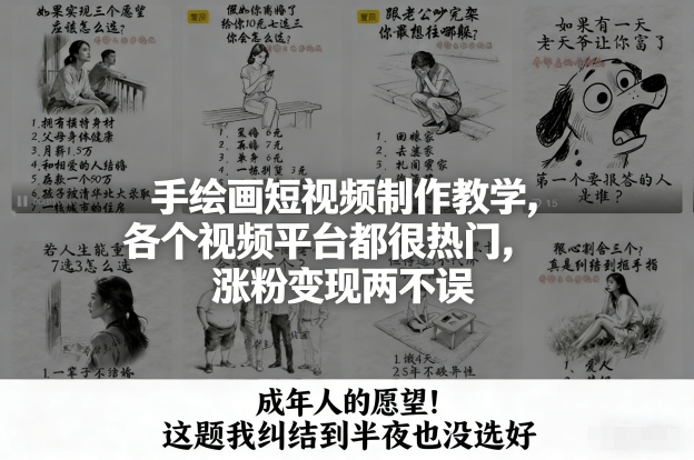手绘画短视频制作教学，各个视频平台都很热门，涨粉变现两不误_就是爱分享