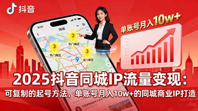(16000期)2025同城IP流量变现:可复制的起号方法,单账号月入10w+的同城商业IP打造_就是爱分享