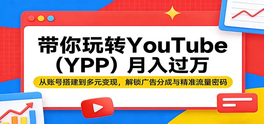 带你玩转YouTube(YPP)月入过万:从账号搭建到多元变现,解锁广告分成与精准流量密码_就是爱分享
