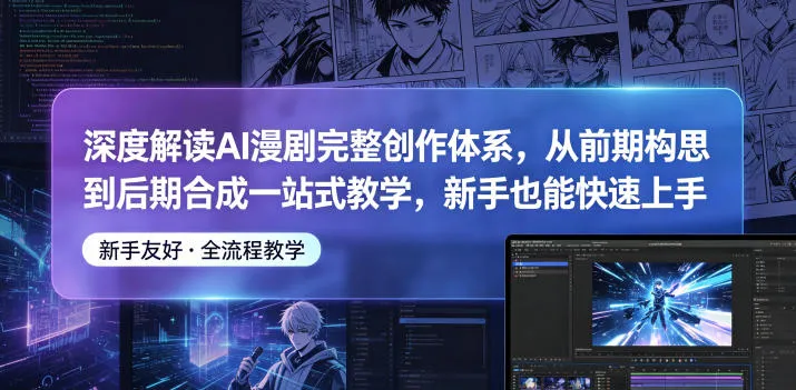 深度解读AI漫剧完整创作体系,从前期构思到后期合成一站式教学,新手也能快速上手_一起云网创