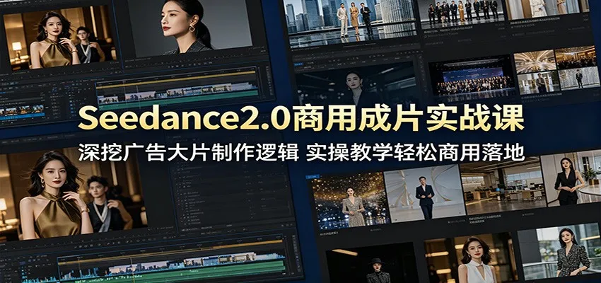 Seedance2.0商用成片实战课:深挖广告大片制作逻辑,实操教学轻松商用落地_一起云网创
