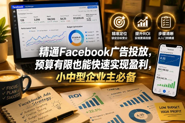 精通Facebook广告投放，预算有限也能快速实现盈利，小中型企业主必备【原创双语字幕】_一起云网创
