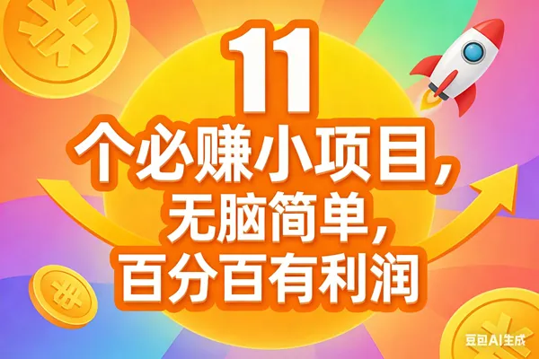 （17351期）11个必赚小项目，无脑简单，百分百有利润，副业首选，日入300+_就是爱分享