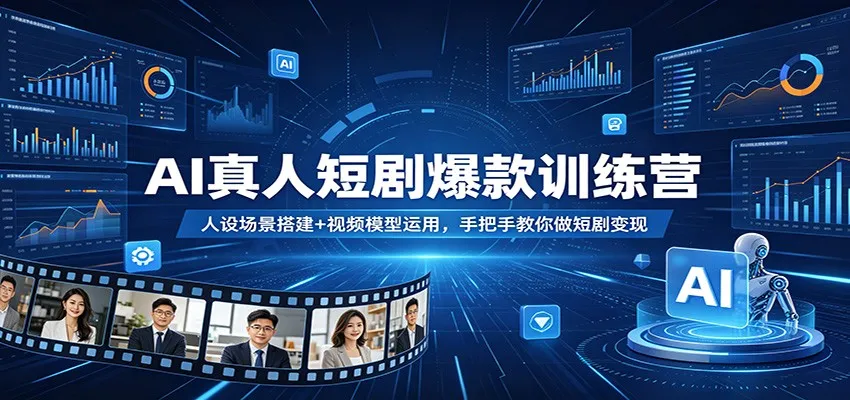 AI真人短剧爆款训练营：人设场景搭建+视频模型运用，手把手教你做短剧变现_就是爱分享