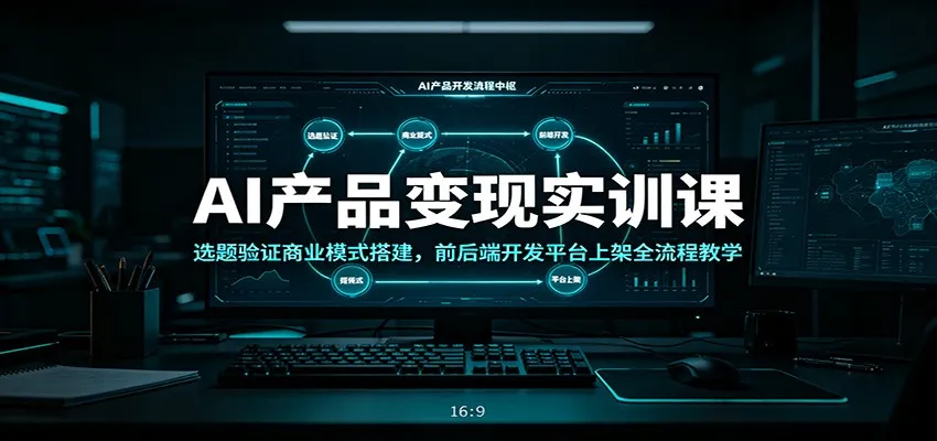 AI产品变现实训课:选题验证商业模式搭建,前后端开发平台上架全流程教学_一起云网创