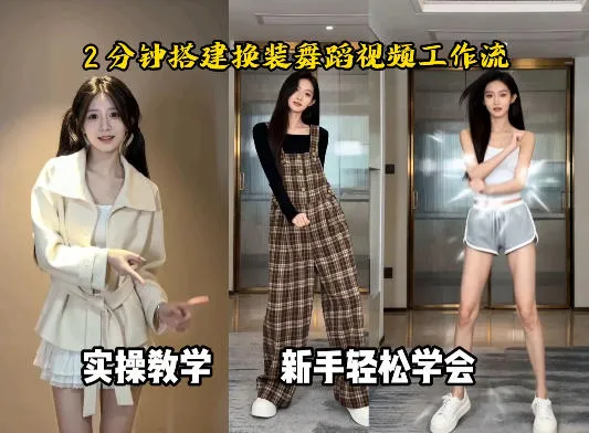 通过Coze工作流,制作《跳舞卡点换装视频》,两分钟制作完成,从0到1演示搭建过程_就是爱分享