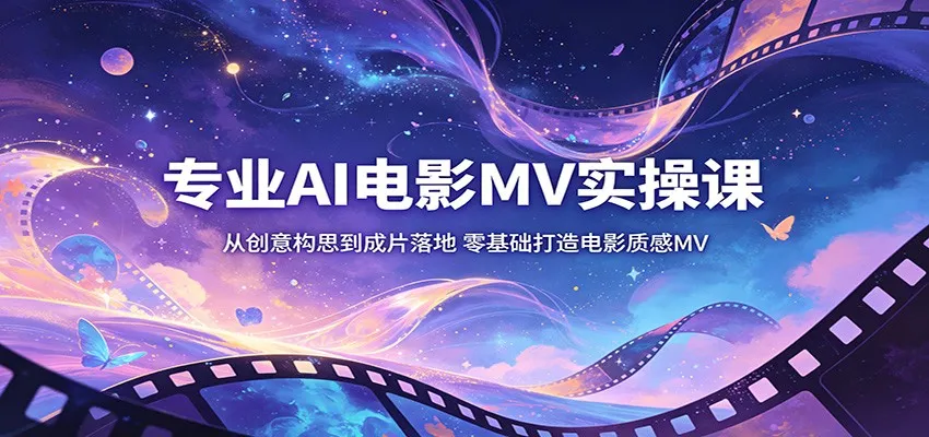 专业AI电影MV实操课：从创意构思到成片落地，零基础打造电影质感MV_一起云网创