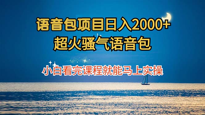 语音包项目 日入2000+ 超火骚气语音包小白看完课程就能马上实操_就是爱分享