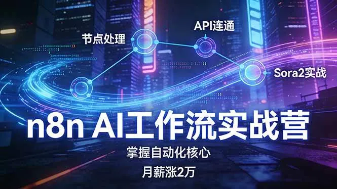 （17458期）n8n AI工作流实战营，节点处理+API连通+Sora2实战，掌握自动化核心月薪涨2万_就是爱分享