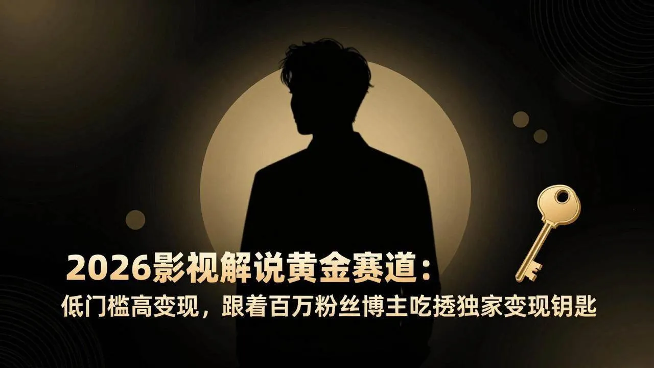 （17721期）2026影视解说黄金赛道：低门槛高变现，跟着百万粉丝博主吃透独家变现钥匙_就是爱分享