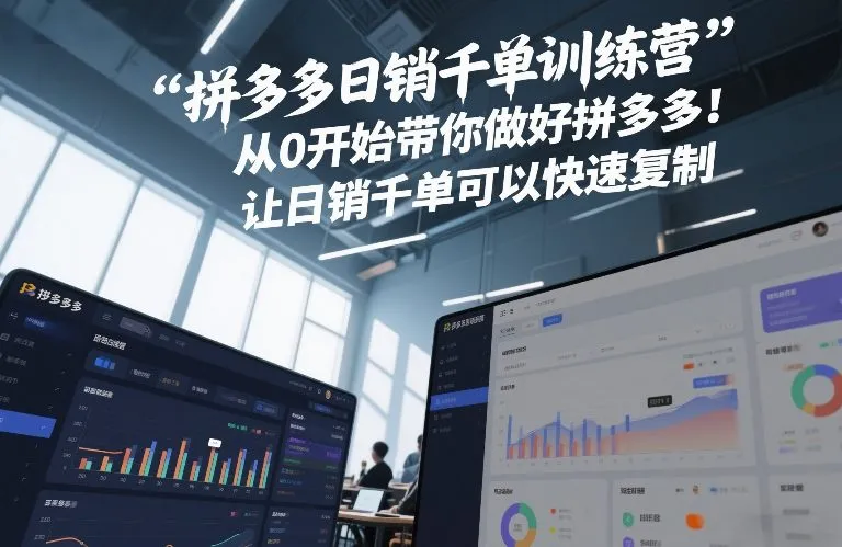拼多多日销千单训练营，从0开始带你做好拼多多，让日销千单可以快速复制(更新26年4月)_就是爱分享