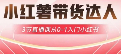 小红薯达人带货启航计划，3节直播课从0-1入门小红书_就是爱分享