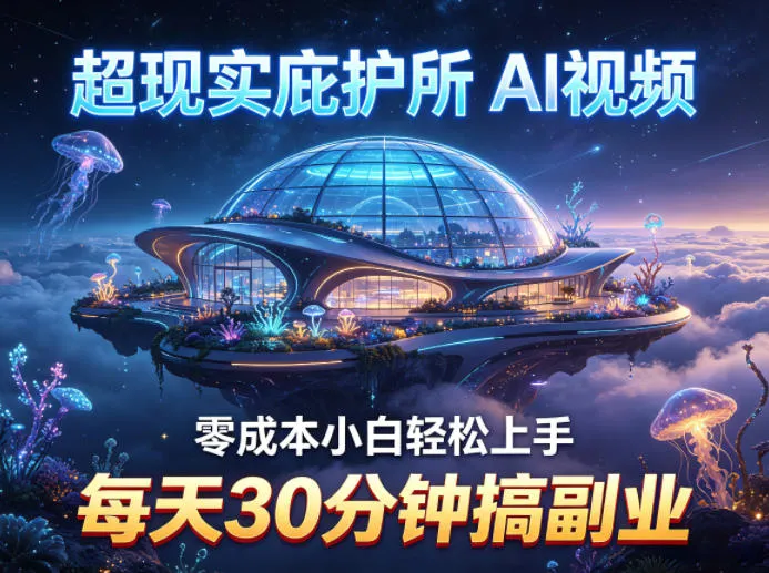 超现实庇护所AI视频项目拆解，零成本小白轻松上手，每天30分钟搞副业_就是爱分享