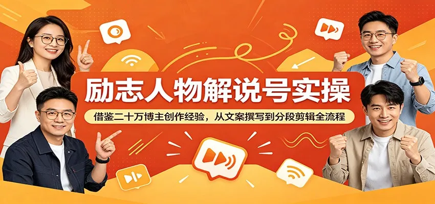 励志人物解说号实操:借鉴二十万博主创作经验,从文案撰写到分段剪辑全流程_一起云网创