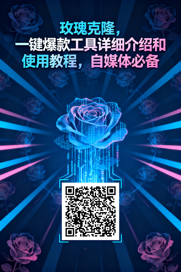 玫瑰克隆工具，一键去重爆款，自媒体必备神器，视频教程