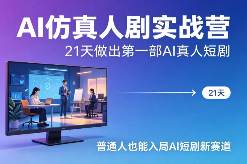 AI仿真人剧实战营，21天做出第一部AI真人短剧，普通人也能入局AI短剧新赛道（更新）_就是爱分享
