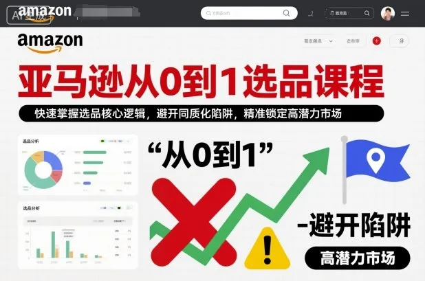 亚马逊从0到1选品课程，快速掌握选品核心逻辑，避开同质化陷阱，精准锁定高潜力市场（更新）_就是爱分享