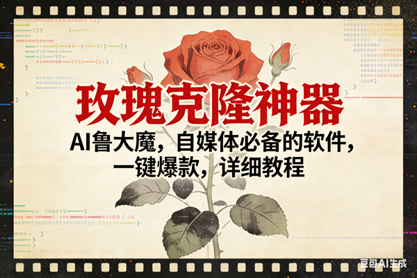 (17000期)玫瑰克隆神器,ai鲁大魔,自媒体必备,一键爆款,详细使用教程_就是爱分享
