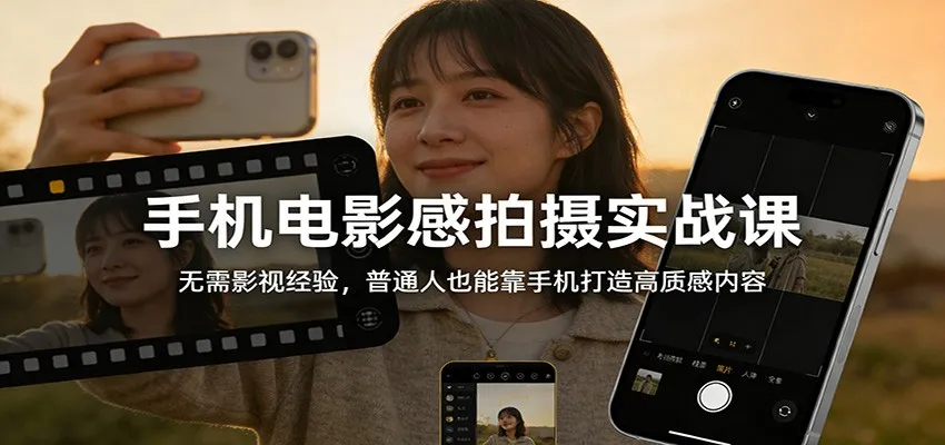 手机电影感拍摄实战课:无需影视经验,普通人也能靠手机打造高质感内容_就是爱分享