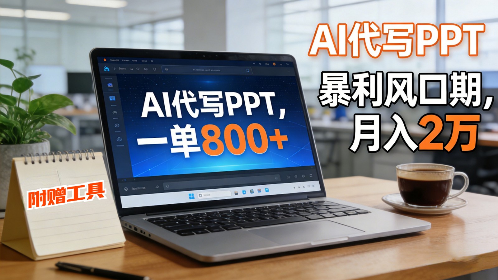 AI 代写做 PPT！一单狂赚 800+，风口期月入 2 万（工具 + 提示词直接送）_就是爱分享