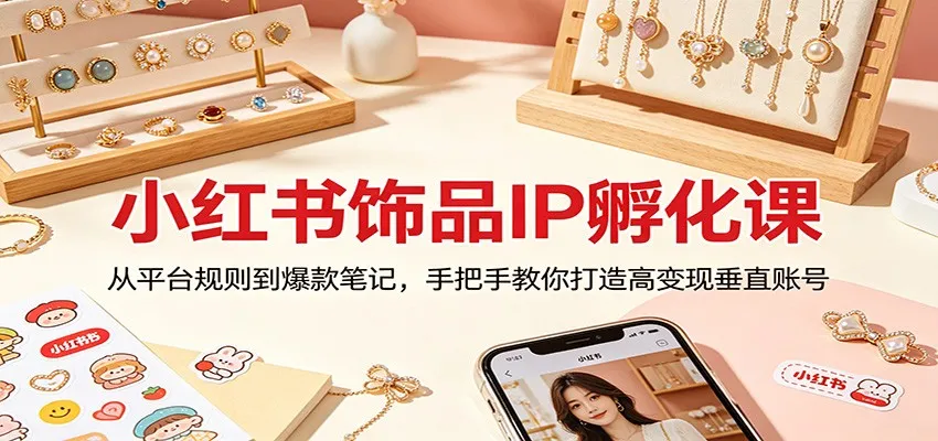 小红书饰品IP孵化课：从平台规则到爆款笔记，手把手教你打造高变现垂直账号_就是爱分享