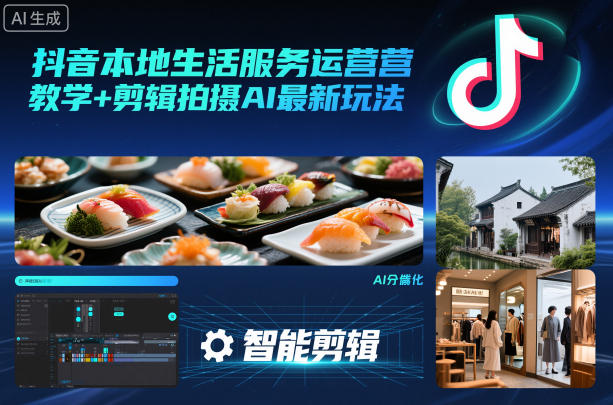 抖音本地生活服务运营教学+剪辑拍摄AI最新玩法_就是爱分享