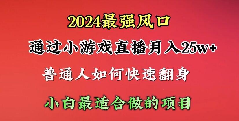 (10020期)2024年最强风口，通过小游戏直播月入25w+单日收益5000+小白最适合做的项目_就是爱分享
