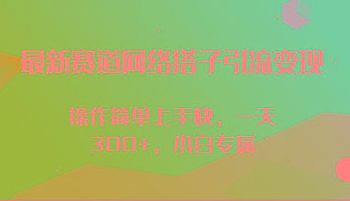 最新赛道网络搭子引流变现!!操作简单上手快，一天300+，小白专属_就是爱分享