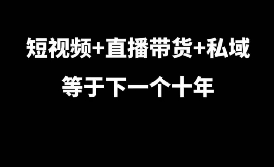 短视频+直播带货+私域等于下一个十年，大佬7年实战经验总结_就是爱分享