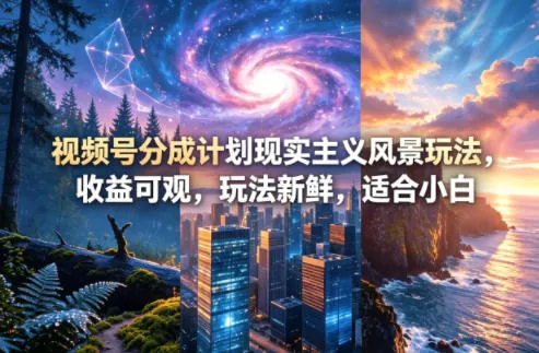 视频号分成计划现实主义风景玩法，收益可观，玩法新鲜，适合小白_就是爱分享