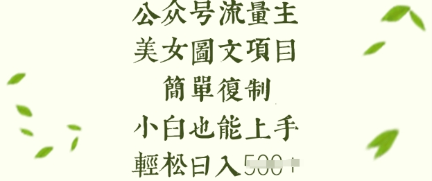 流量主长期收益项目，美女图片简单复制，小白也能上手，轻松日入5张_就是爱分享