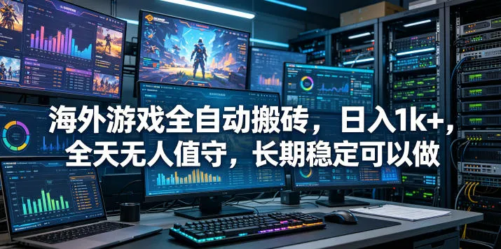 海外游戏全自动搬砖项目，日入1k+，全天无人值守，长期稳定可以做【揭秘】_一起云网创