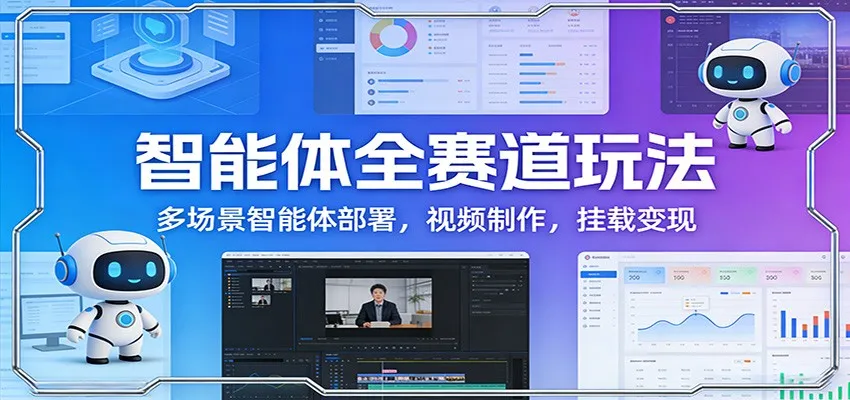 智能体全赛道玩法：多场景智能体部署，视频制作，挂载变现_就是爱分享