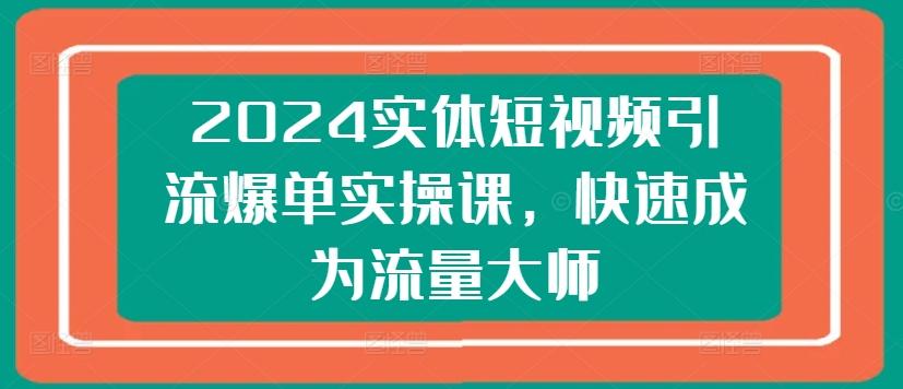 2024实体短视频引流爆单实操课，快速成为流量大师_就是爱分享