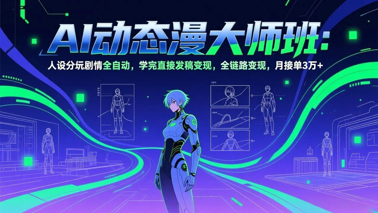 (17402期)AI动态漫剧大师班:人设分镜剧情全自动,学完直接发稿变现,全链路变现,月接单3万+_就是爱分享