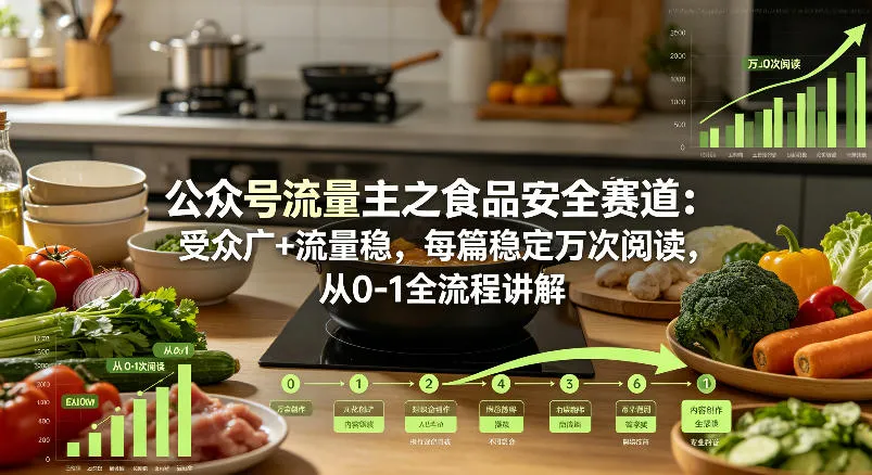 公众号流量主之食品安全赛道，受众广+流量稳，每篇作品稳定万次阅读，从0-1全流程讲解_就是爱分享