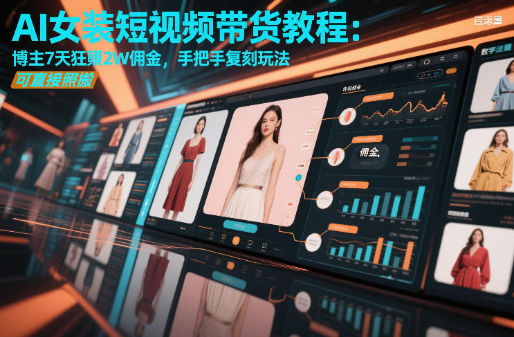 AI女装短视频带货教程：博主7天狂賺2W佣金，手把手复刻玩法，可直接照搬_就是爱分享