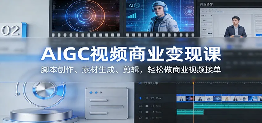 AIGC视频商业变现课：脚本创作、素材生成、剪辑，轻松做商业视频接单_就是爱分享
