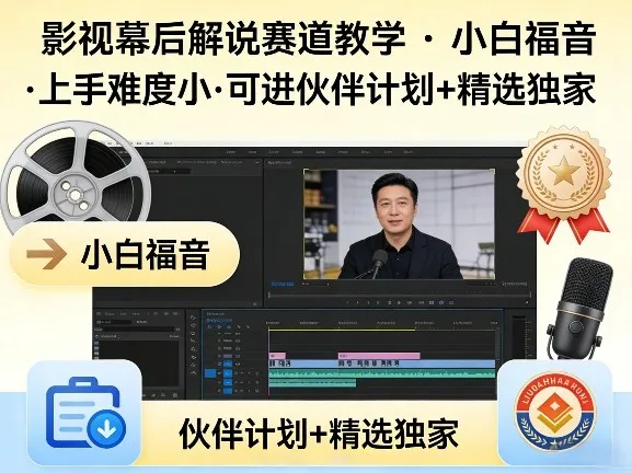 某大佬的影视幕后解说赛道教学，小白福音，上手难度小，可进伙伴计划+精选独家_就是爱分享