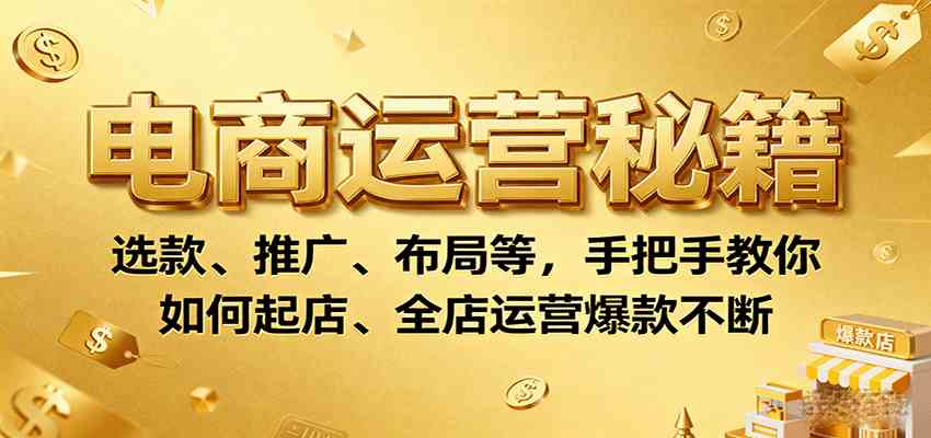 电商运营秘籍:选款、推广、布局等,手把手教你如何起店、全店运营爆款不断_就是爱分享