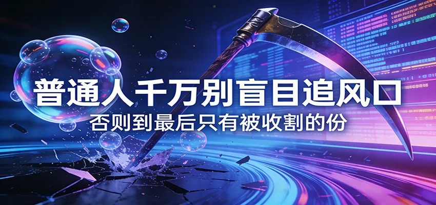 付费文章《通人千万别盲目追风口》否则到最后只有被收割的份_就是爱分享