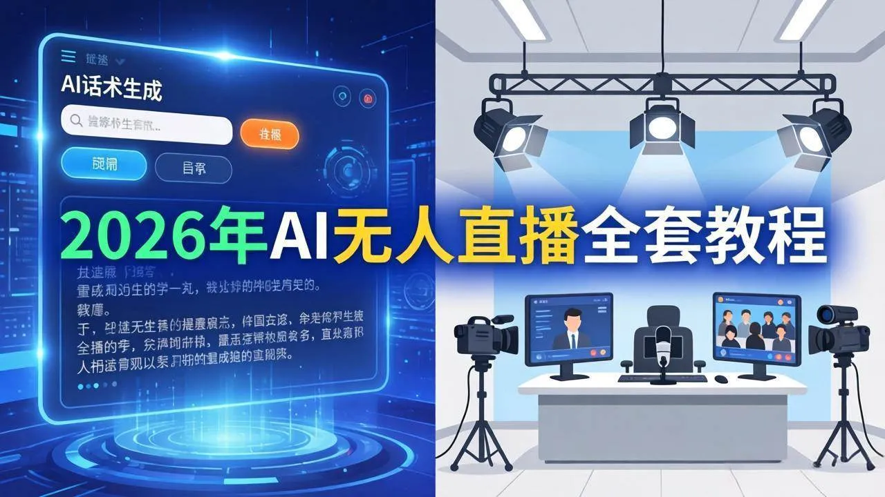 （17953期）2026年AI无人直播全套教程：OBS安装+软件配置+直播间搭建+话术生成+一键开播实操_就是爱分享