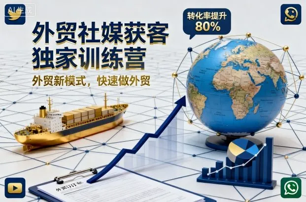 外贸社媒获客独家训练营，外贸新模式，快速做外贸（更新26年3月）_就是爱分享
