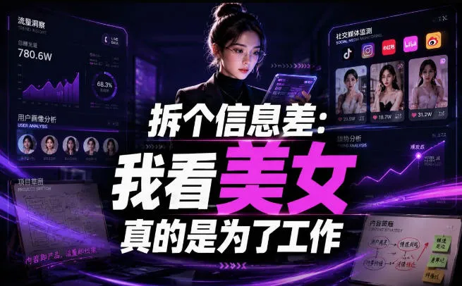 【理直气壮】我给看美女找了一个非常恰当的理由，信息差项目_一起云网创